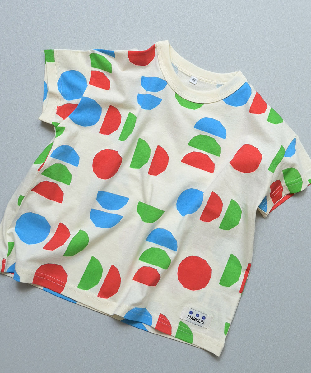 All-over print wide-cut T-shirt