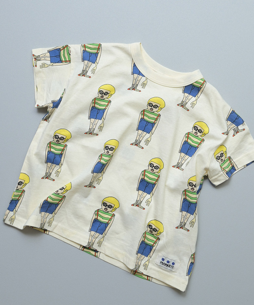 All-over print wide-cut T-shirt