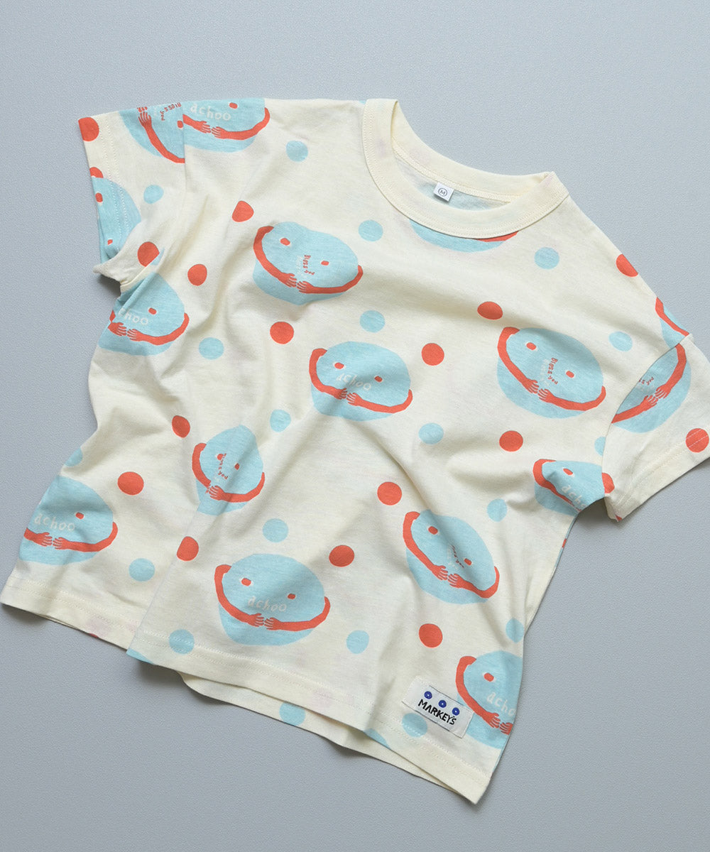 All-over print wide-cut T-shirt