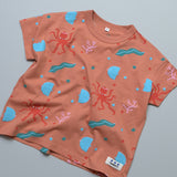 All-over print wide-cut T-shirt