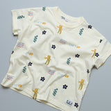 All-over print wide-cut T-shirt