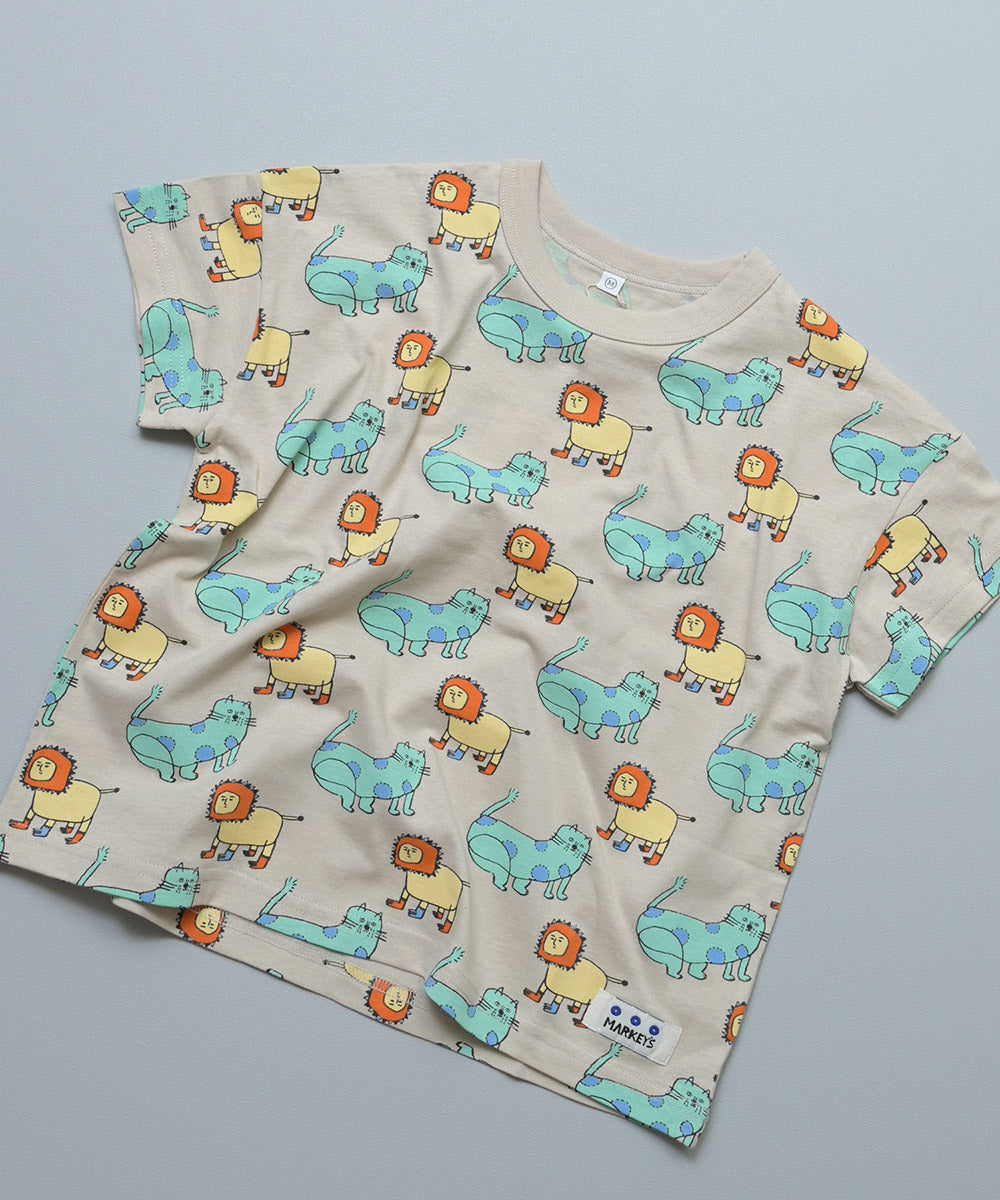 All-over print wide-cut T-shirt