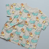 All-over print wide-cut T-shirt