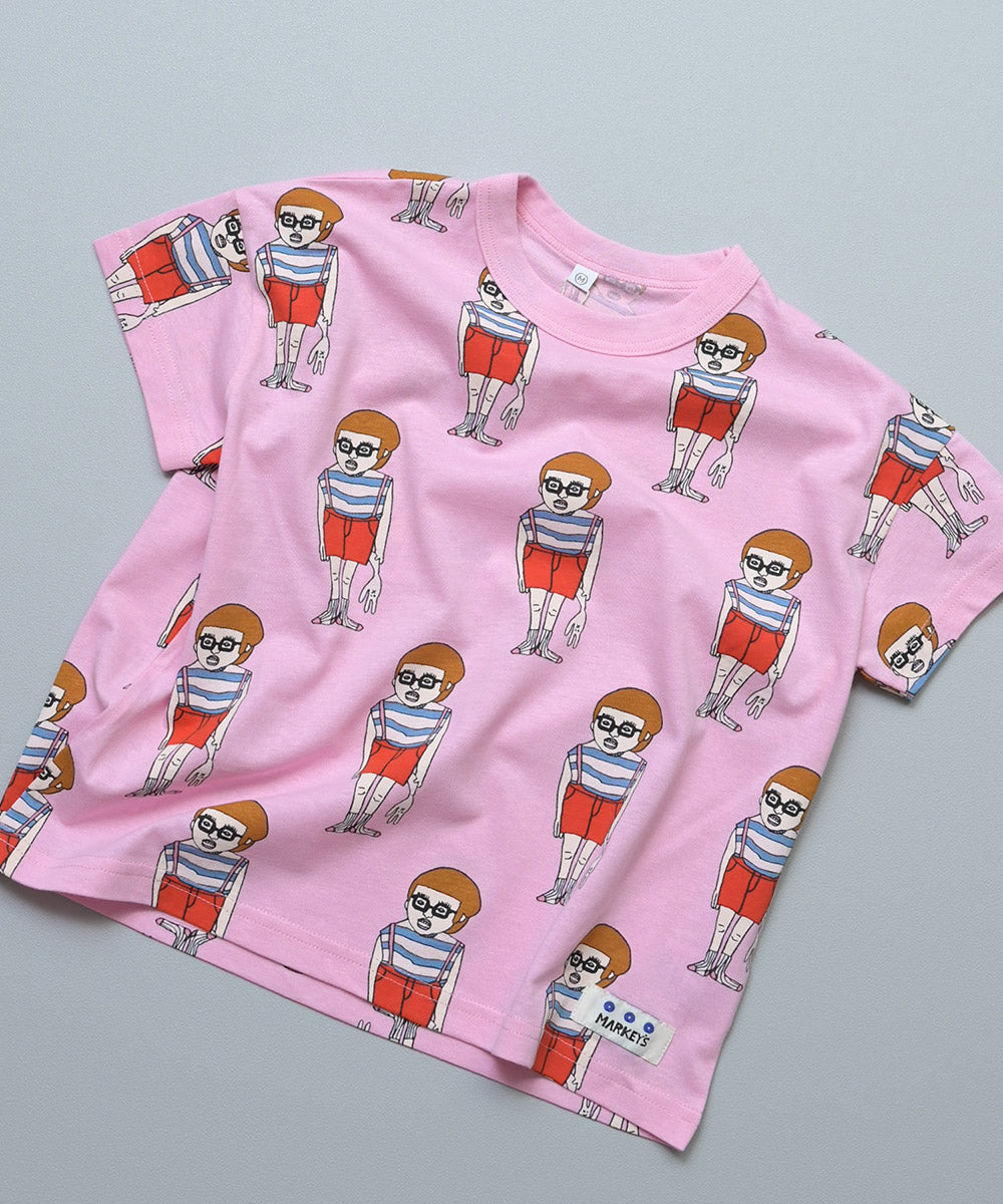 All-over print wide-cut T-shirt