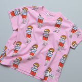 All-over print wide-cut T-shirt
