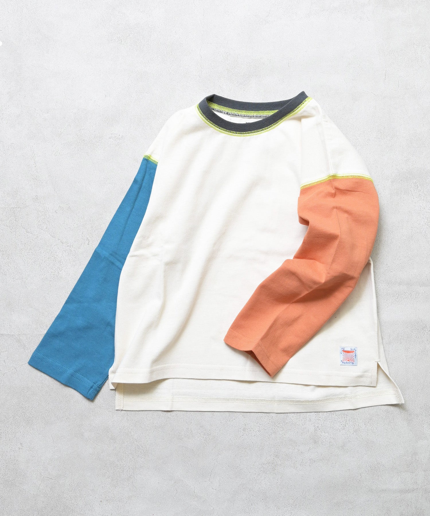 Color-Block Stitch Long-Sleeve T-Shirt