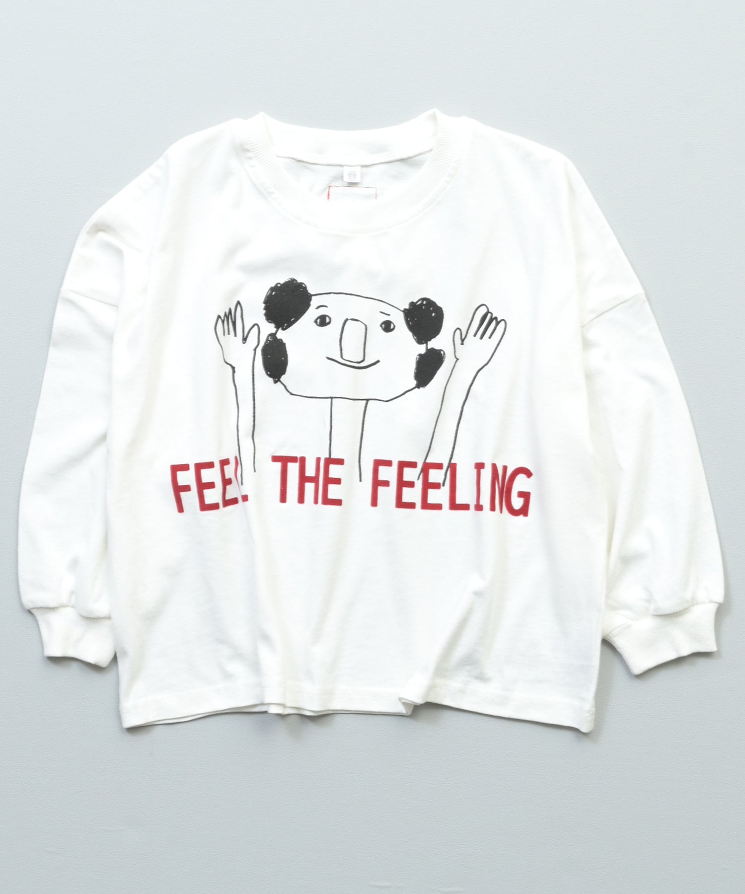 Printed Long-Sleeve T-Shirt with Ribbed Sleeves