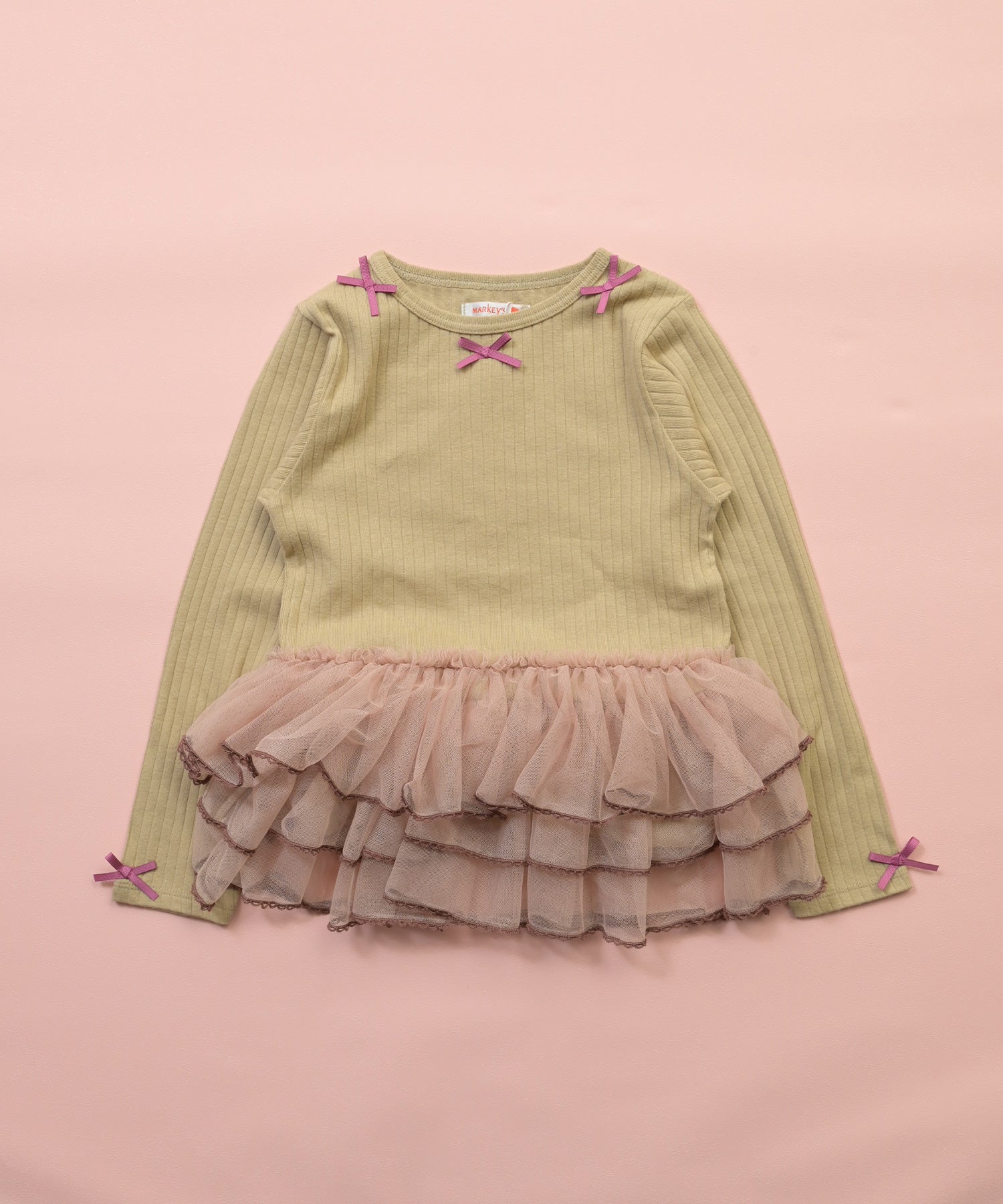 Long-Sleeve Tulle Frill Top