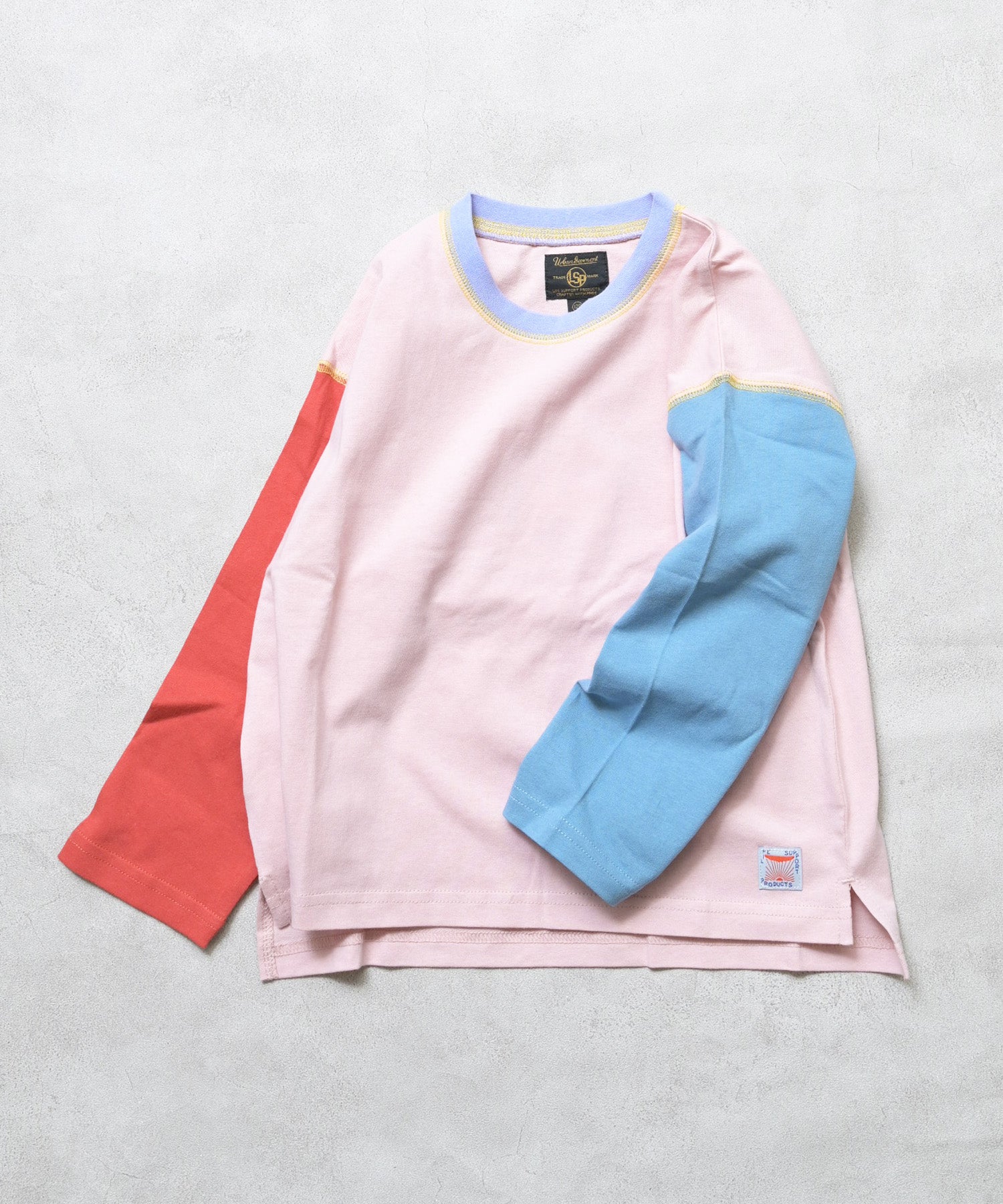 Color-Block Stitch Long-Sleeve T-Shirt