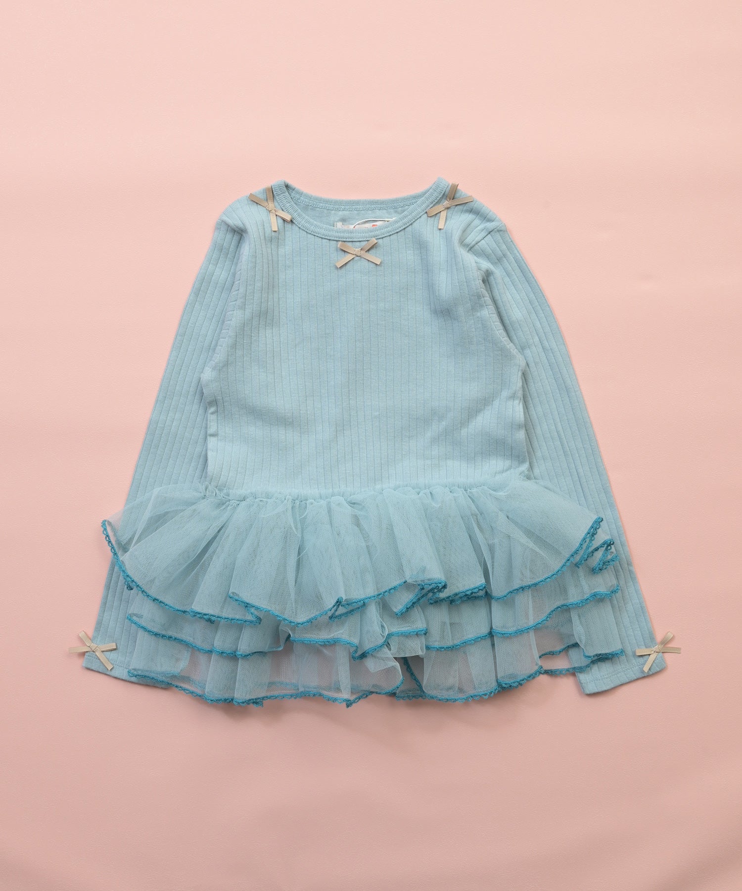 Long-Sleeve Tulle Frill Top