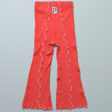 Twist-Ribbed Mellow-Flare Pants