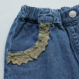 Lace-Trimmed Flared Pants
