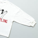 Printed Long-Sleeve T-Shirt with Ribbed Sleeves