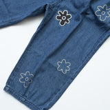 Denim Barrel Pants with Lots of Flowers
