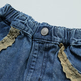 Lace-Trimmed Flared Pants