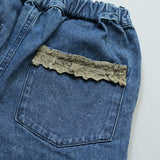 Lace-Trimmed Flared Pants