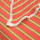 Twist-Ribbed Big-Collar BD Top