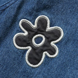 Denim Barrel Pants with Lots of Flowers