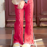 Twist-Ribbed Mellow-Flare Pants