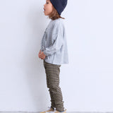 Printed Long-Sleeve T-Shirt with Ribbed Sleeves