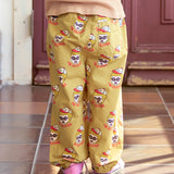 All-Over Print Twill Barrel Pants