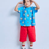 All-over print wide-cut T-shirt