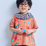 All-over print wide-cut T-shirt
