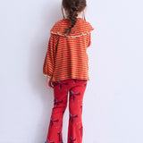 Twist-Ribbed Big-Collar BD Top