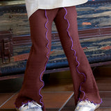 Twist-Ribbed Mellow-Flare Pants