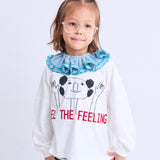 Printed Long-Sleeve T-Shirt with Ribbed Sleeves