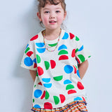 All-over print wide-cut T-shirt