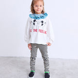 Printed Long-Sleeve T-Shirt with Ribbed Sleeves