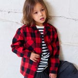 Open-Collar Checked Shirt