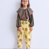 Twist-Ribbed Big-Collar BD Top