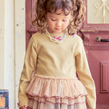 Long-Sleeve Tulle Frill Top