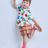 All-over print wide-cut T-shirt