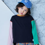 Color-Block Stitch Long-Sleeve T-Shirt