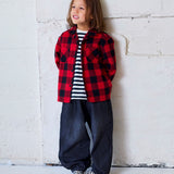 Open-Collar Checked Shirt