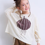 Printed Long-Sleeve T-Shirt with Ribbed Sleeves