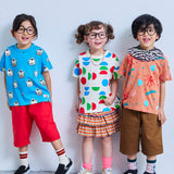 All-over print wide-cut T-shirt