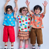 All-over print wide-cut T-shirt