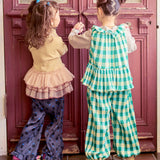 Long-Sleeve Tulle Frill Top