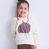 Printed Long-Sleeve T-Shirt with Ribbed Sleeves