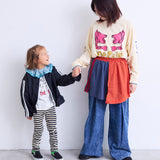 Printed Long-Sleeve T-Shirt with Ribbed Sleeves