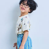 All-over print wide-cut T-shirt