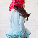 Long-Sleeve Tulle Frill Top