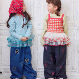 Denim Barrel Pants with Lots of Flowers