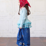 Long-Sleeve Tulle Frill Top