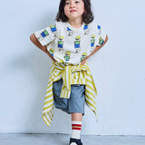 All-over print wide-cut T-shirt