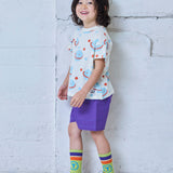 All-over print wide-cut T-shirt
